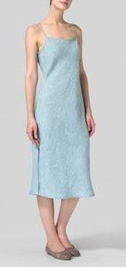COPY - VIVID Linen sleeveless bias cut dress